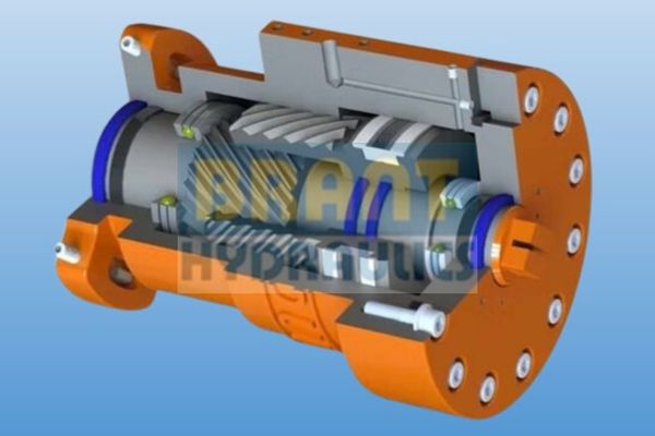 helical hydraulic rotary actuator